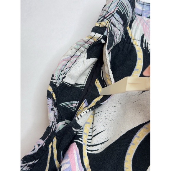 H&M Linen Cotton Blend Shorts Mens Large Relaxed Fit‎ Tropical Hawaiian Printed - Picture 8 of 12